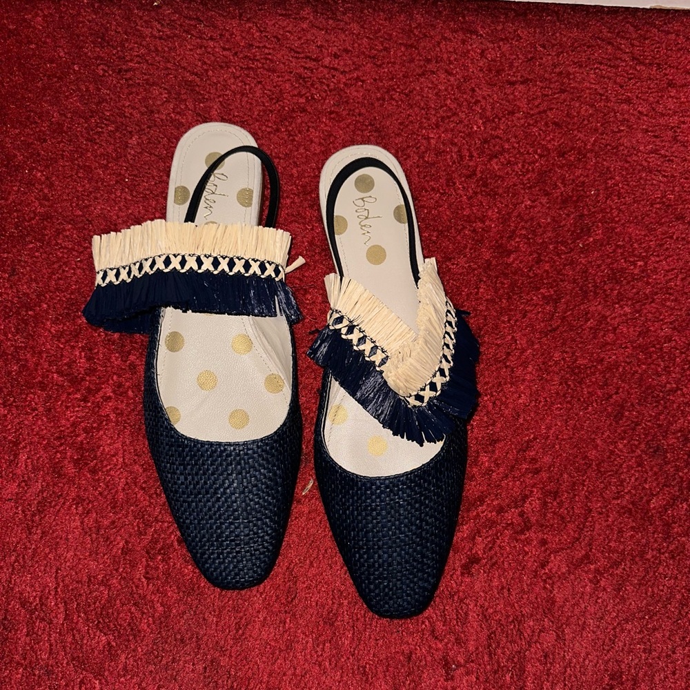 Woven sling back flats